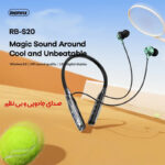 هدفون بلوتوثی گردنی ریمکس مدل RB-S20 با حذف نویز HD، درگاه شارژ USB Type-C، با قابلیت اتصال به چند دستگاه، طراحی ارگونومیک، مقاوم در برابر رطوبت و عرق