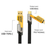 کابل تبدیل USB/USB-C به لایتنینگ/USB-C اچ تی ام مدل 4in1 طول 1.2 متر