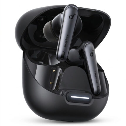 هدفون بلوتوثی انکر مدل Soundcore Liberty 4 NC با نویز کنسلینگ فعال (ANC)، درگاه شارژ USB Type-C، پشتیبانی از فرمان لمسی، مقاوم در برابر پاشش آب