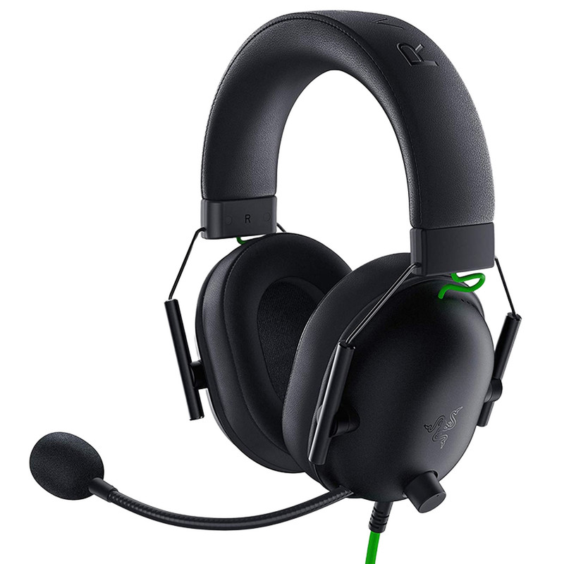 هدست گیمینگ ریزر مدل BlackShark V2 X با نویز کنسلینگ بدنه و نویز کنسلینگ میکروفون (ENC)، اتصال از طریق جک 3.5 میلی‌متری، دارای صدای فراگیر 7.1 کاناله، دارای تکنولوژی صدای 360 درجه
