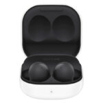 هدفون بلوتوثی سامسونگ مدل Galaxy Buds 2 با نویز کنسلینگ فعال (ANC)، درگاه شارژ USB Type-C، دارای میکروفون داخلی و دو میکروفون خارجی، مقاوم در برابر رطوبت و عرق