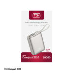 پاوربانک 22.5 وات تی سی اچ مدل Compact 2020 ظرفیت 20000 میلی‌آمپرساعت به همراه 2 عدد کابل USB-C / لایتنینگ