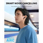 هدفون بلوتوثی انکر مدل Soundcore P40i با نویز کنسلینگ فعال (ANC)، نویز کنسلینگ (ENC)، درگاه شارژ USB Type-C، دارای 6 میکروفون داخلی با بهره‌گیری از هوش مصنوعی، پشتیبانی از فرمان لمسی، مقاوم در برابر آب