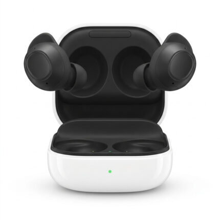 هدفون بلوتوثی سامسونگ مدل Galaxy Buds FE با نویز کنسلینگ فعال (ANC)، درگاه شارژ USB Type-C، دارای میکروفون دوگانه، مقاوم در برابر رطوبت و عرق