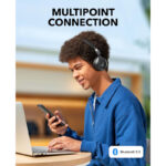 هدفون بلوتوثی انکر مدل Soundcore H30i بدون قابلیت نویز کنسلینگ، درگاه شارژ USB Type-C، دارای میکروفون داخلی با کیفیت بالا، مجهز به فناوری BassUp، مقاومت در برابر رطوبت و عرق