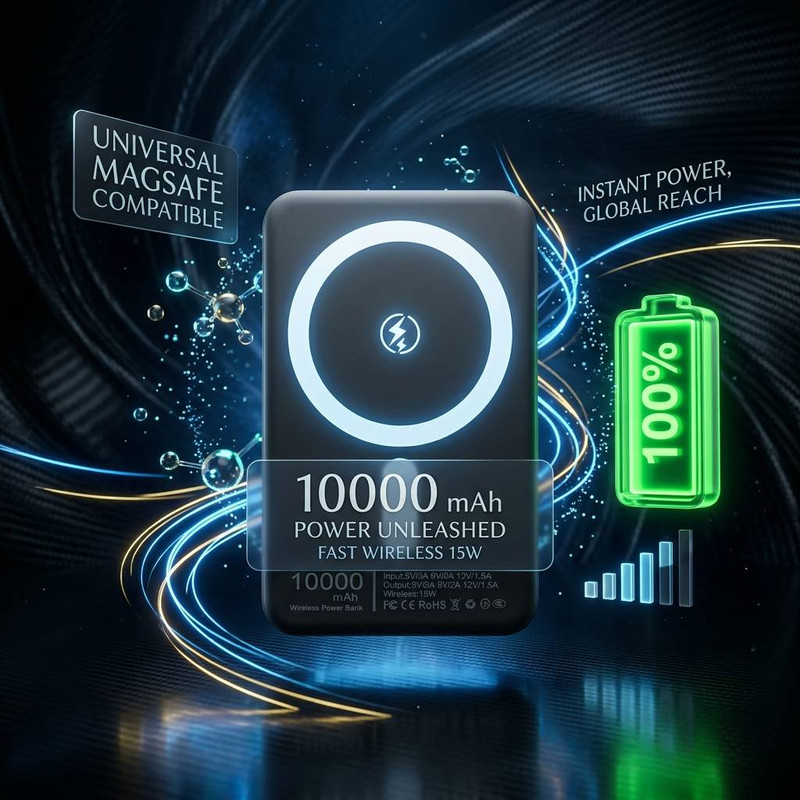 پاوربانک 22.5 وات مدل مگنتی FAST CHARGING ظرفیت 10000 میلی‌آمپرساعت