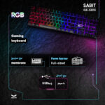 کیبورد گیمینگ سابیت مدل GK-5200، سوییچ ممبران، Full-Size، نورپردازی LED RGB