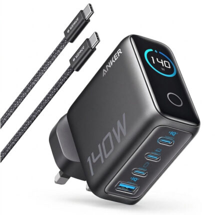 شارژر دیواری 140 وات 4 پورت انکر مدل B0DPKP7RD8 به همراه کابل USB-C به طول 1.5 متر