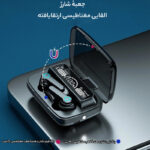 هدفون بلوتوثی مدل air pods m19 بدون قابلیت نویز کنسلینگ، درگاه شارژ microUSB، دارای کنترلر لمسی روی گوشی‌ها، امکان استفاده از محفظه شارژ به عنوان پاور بانک