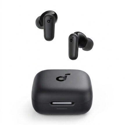 هدفون بلوتوثی انکر مدل Soundcore P30i با نویز کنسلینگ فعال (ANC)، درگاه شارژ USB Type-C، دارای 4 میکروفون با فناوری هوش مصنوعی، مجهز به دکمه لمسی و نشانگر LED مقاوم در برابر رطوبت و گردوغبار
