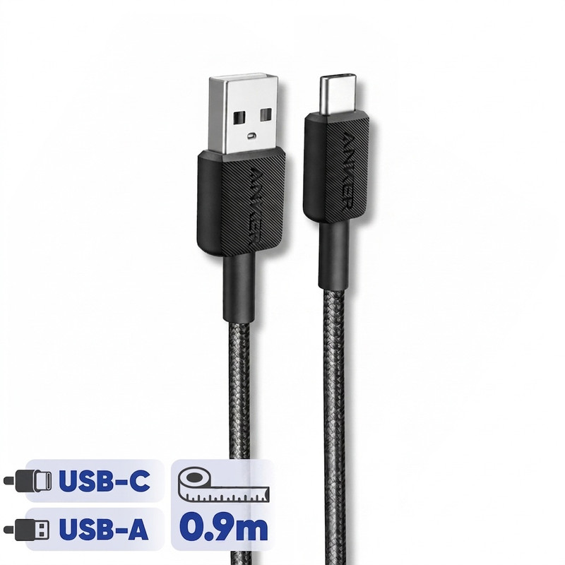 کابل تبدیل USB به USB-C انکر مدل 322/A81H5 طول 0.9 متر