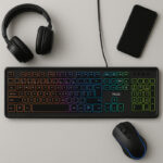 کیبورد تسکو مدل TK 8046،سوییچ ممبران، Full-size، نورپردازی RGB