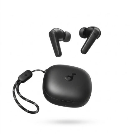هدفون بلوتوثی مدل SoundCore R50i بدون قابلیت نویز کنسلینگ، درگاه شارژ USB Type-C، دارای فناوری AI-Enhanced Calls برای کاهش نویز و بهبود مکالمات، مقاوم در برابر رطوبت و عرق
