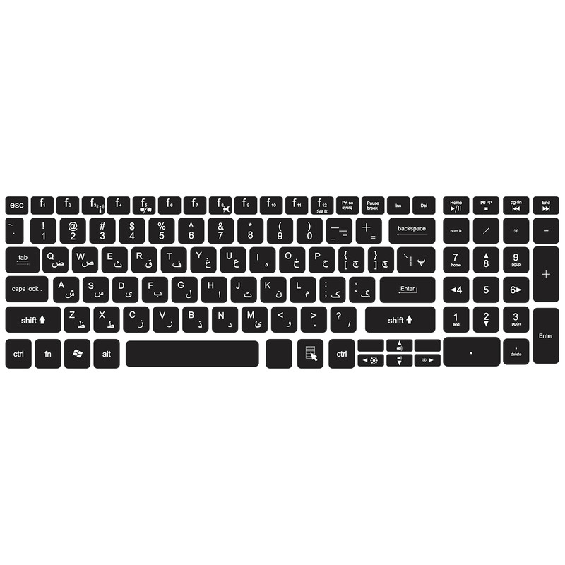 برچسب حروف فارسی کیبورد مدل bl-ck_N1