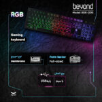 کیبورد گیمینگ بیاند مدل BGK-2010 سوئیچ ممبران، Full-Size، نورپردازی RGB