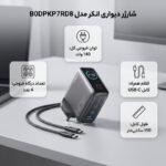 شارژر دیواری 140 وات 4 پورت انکر مدل B0DPKP7RD8 به همراه کابل USB-C به طول 1.5 متر