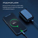 هدفون بلوتوثی مدل M19 بدون قابلیت نویز کنسلینگ، درگاه شارژ USB Type-C، قابلیت استفاده به صورت پاوربانک، دارای نشانگر LED، دارای صفحه نمایش روی محفظه