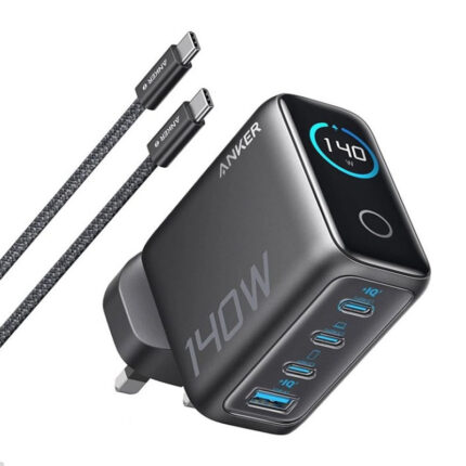 شارژر دیواری 140 وات چهار پورت انکر مدل B2697KZ1 به همراه کابل USB-C به طول 1.5 متر