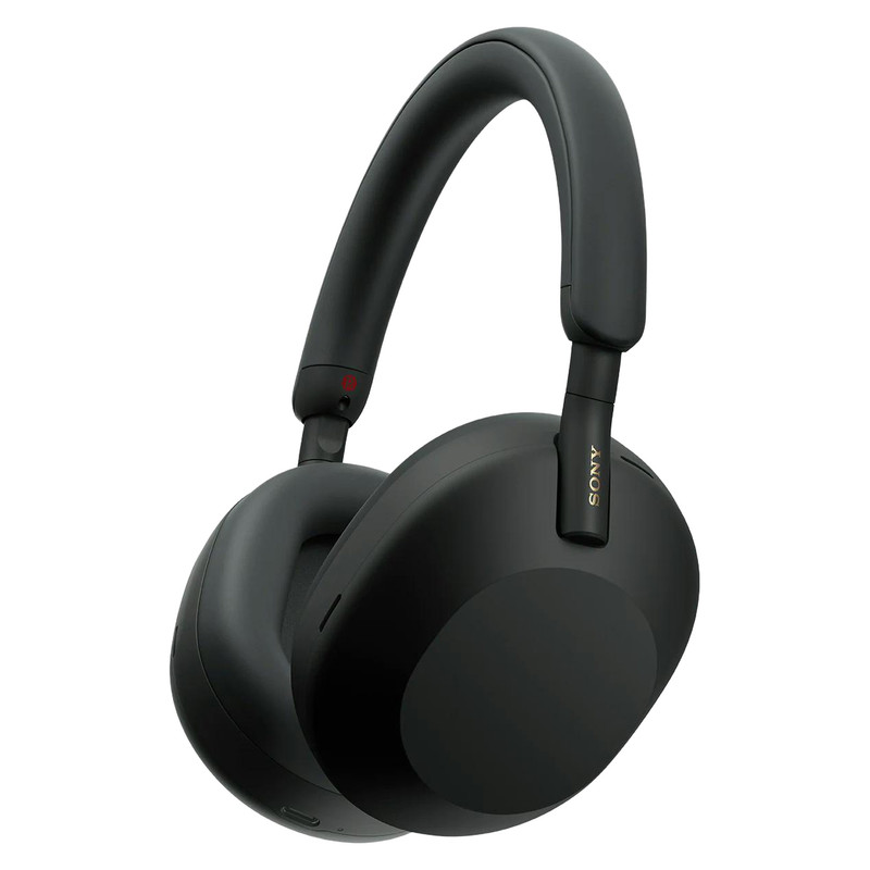 هدفون بی‌سیم سونی مدل WH-1000XM5 با نویز کنسلینگ فعال (ANC)، درگاه شارژ USB Type-C، دارای 4 میکروفون با فناوری Beamforming، پشتیبانی از دستیار صوتی، قابلیت اتصال همزمان به دو دستگاه