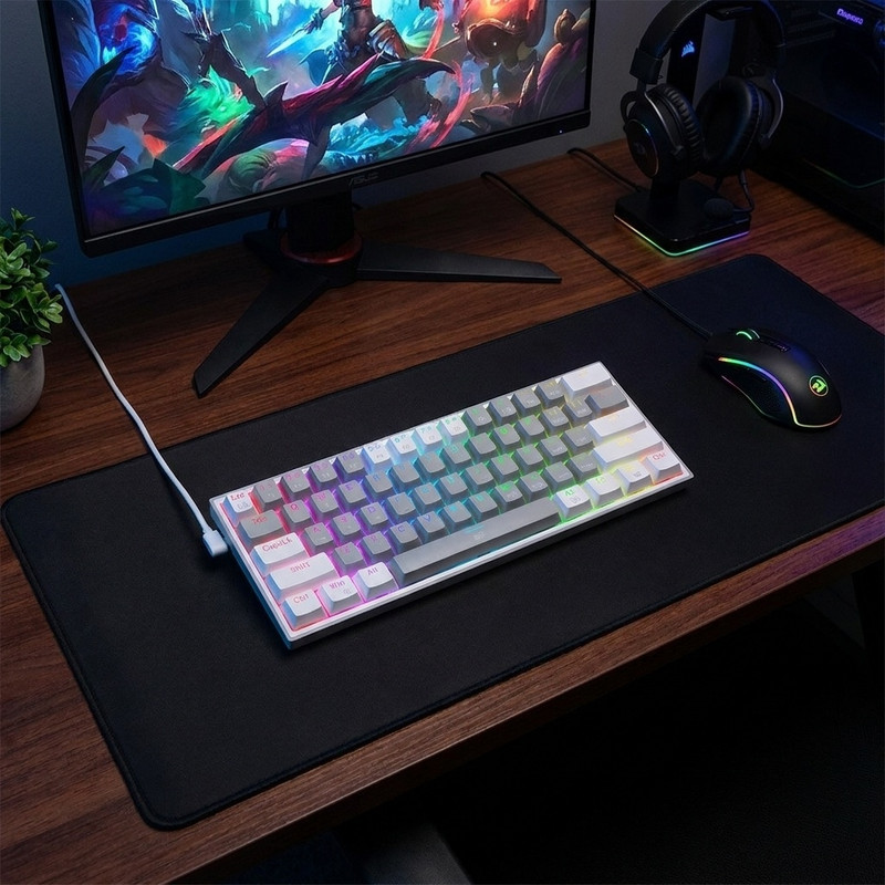 کیبورد گیمینگ ردراگون مدل K617 FIZZ، سوییچ مکانیکال قرمز، Tenkeyless، نورپردازی RGB