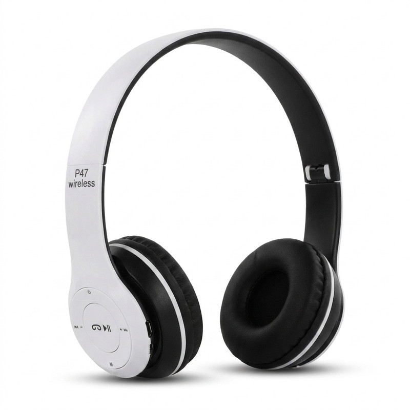 هدفون بلوتوثی مدل P47 EDR بدون قابلیت نویز کنسلینگ، درگاه USB Type-C، دارای شیار کارت حافظه، مقاومت در برابر رطوبت و عرق